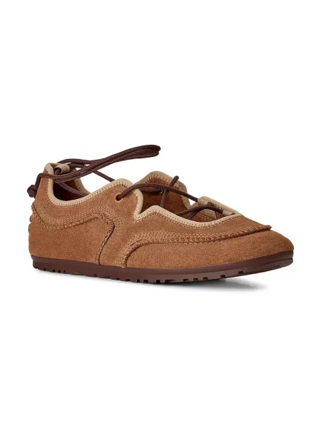UGG balerini din piele întoarsă W Quill Ballet Sneaker maro