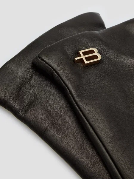 Кожаные перчатки Baldinini черные