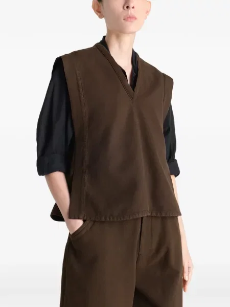 Vestă Lemaire cu decolteu în V maro