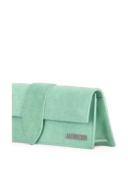 Geantă Jacquemus din piele de căprioară verde