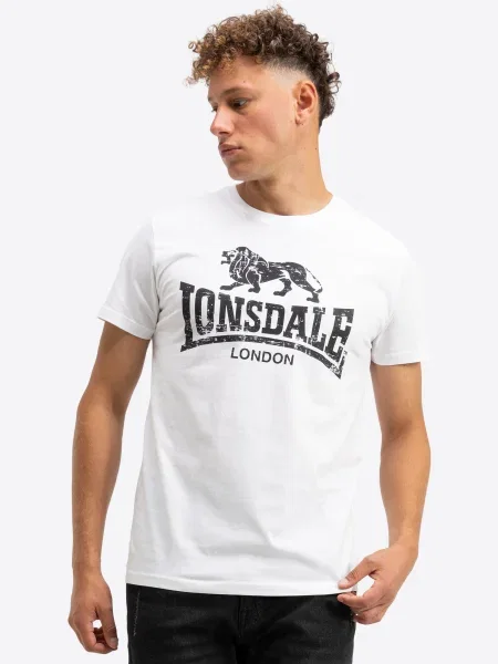 LONSDALE Tricou negru alb