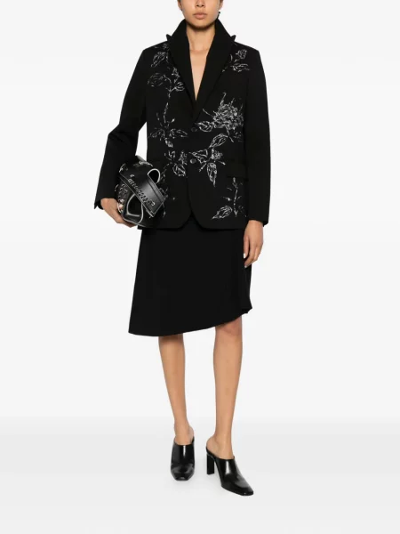 Sacou Hippy Realisti cu model floral cu imagine negru