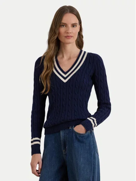 Lauren Ralph Lauren Pulover bleumarin alb