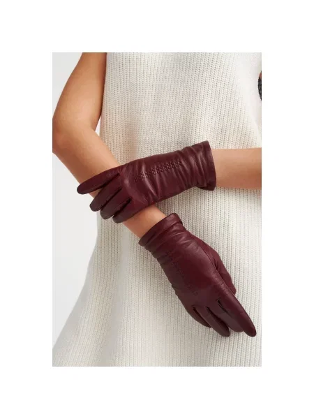 Рукавички шкіряні Estro бордові