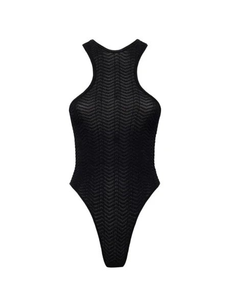 Body Laneus fără mâneci cu gât halter negru