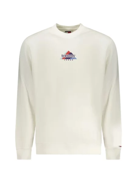 Pulover Tommy Hilfiger cu autograf alb
