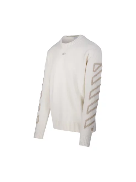 Dzianinowy sweter Off-white biały