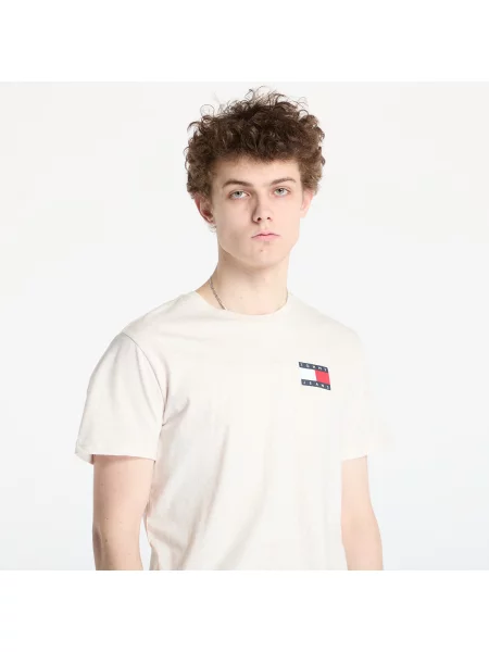 Тениска Tommy Jeans с принт бежово