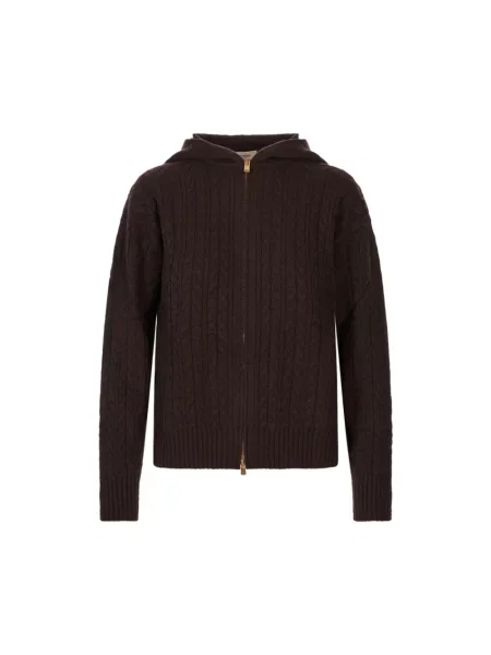 Bluza Agnona z kaszmiru brązowa