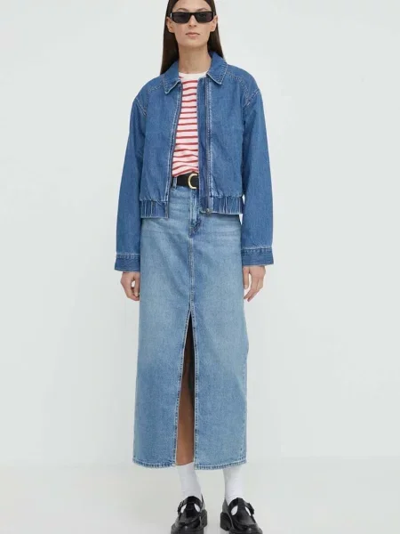Levi's spódnica jeansowa maxi prosta niebieski