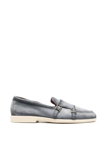 Pantofi monk Santoni cu bretele albastru