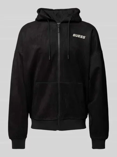 Bluza rozpinana z detalem z logo model ‘DARIL’ Guess czarna