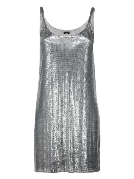 Rochie Rabanne plasă de costum argintiu