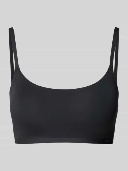 Biustonosz typu bralette z regulowanymi ramiączkami i zapięciem na haftkę Skiny czarny