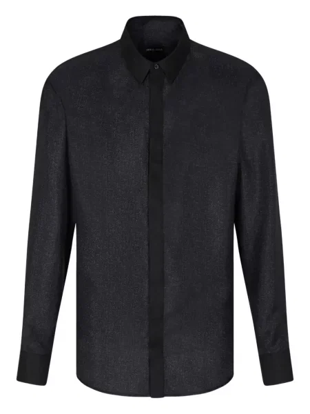 Svilena košulja Giorgio Armani crna