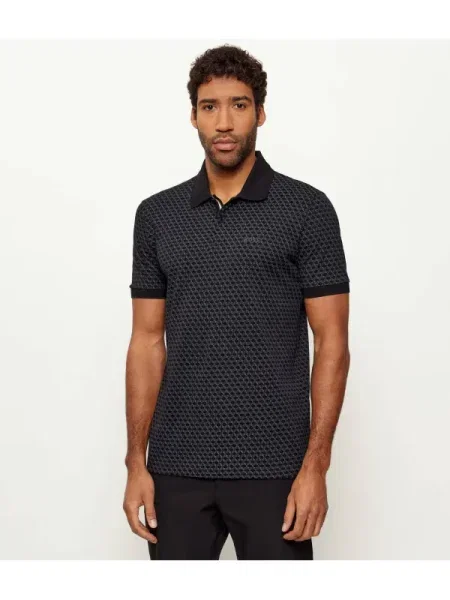 BOSS Tricou polo negru