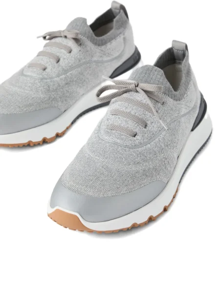 Sneakerși Brunello Cucinelli tricotate gri