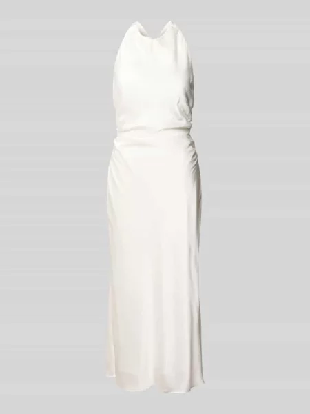Sukienka midi o kroju slim fit z satyny Hey Kyla biała