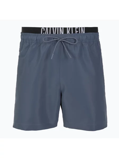 Szorty kąpielowe Calvin Klein Intense Power Medium Double WB grisaille niebieskie