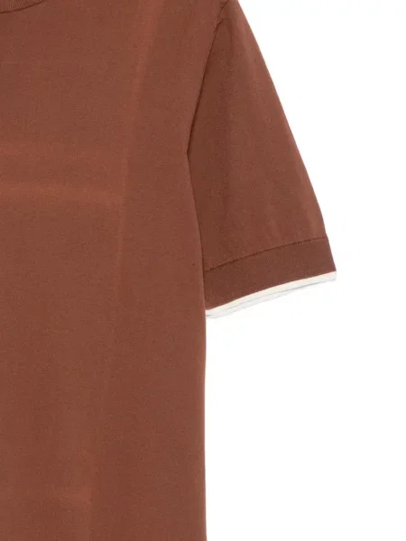 Tricou Paolo Pecora cu decolteu rotund maro