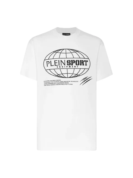 Koszulka sportowa Plein Sport z okrągłym dekoltem biała