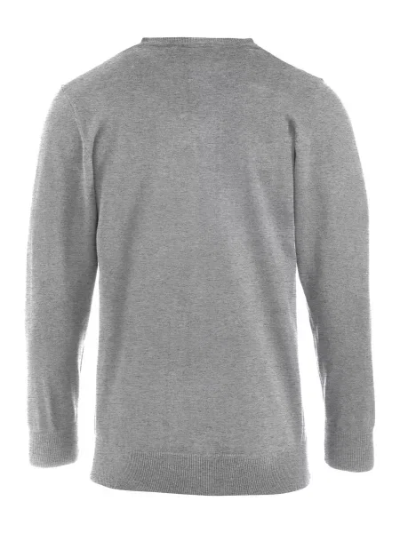 Clique Sweter V‑neck Aston melanż – grey melange szary
