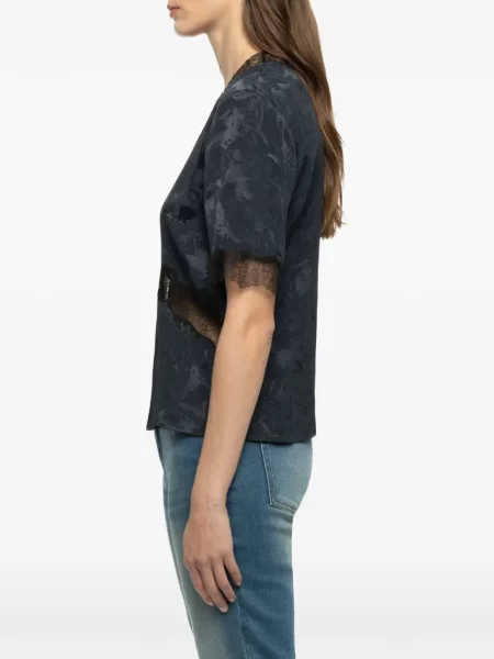 Top Zadig&voltaire din jacard albastru