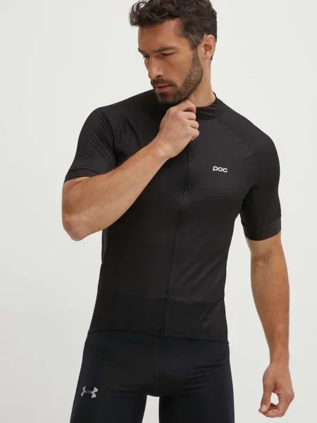 Вело тениска POC Essential Road с десен черно