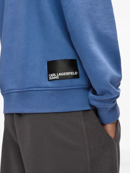 Hanorac Karl Lagerfeld Jeans cu autograf albastru