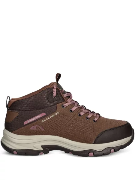 Sneakerși Skechers cu șireturi din dantelă maro