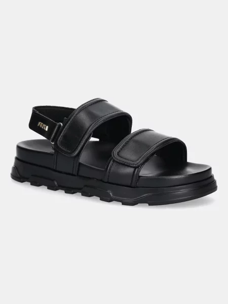 Furla sandale de piele Sporty Chic Sandal cu platforma negru