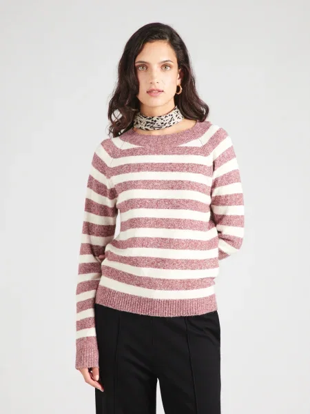 VERO MODA Pulover VMDoffy roșu amestecat alb