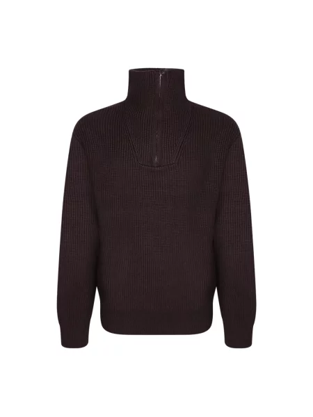 Sweter Officine Generale wełniany brązowy