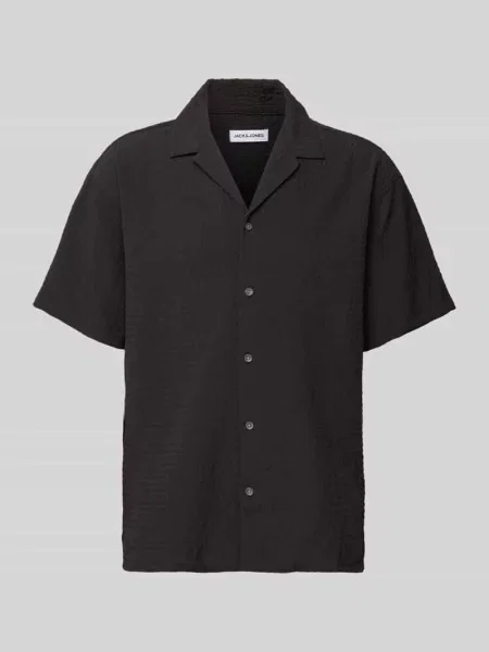 Koszula casualowa z listwą guzikową model ‘PABLO’ Jack & Jones czarna