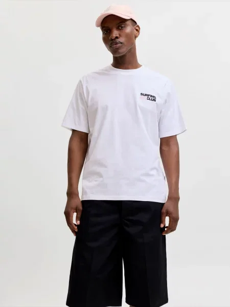 JACK & JONES Tričko JCOMARINA ružová / čierna biela