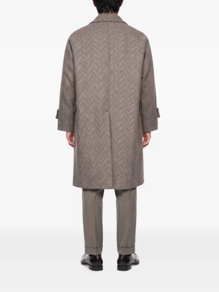 Palton Tagliatore cu model herringbone gri