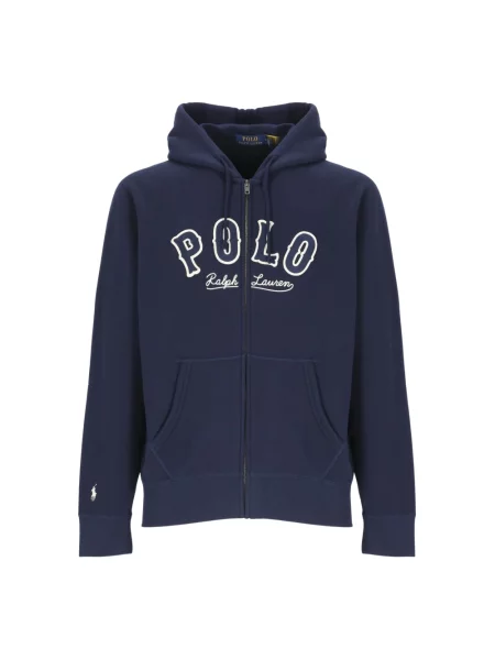 Bluza z kapturem Ralph Lauren polarowa z logo niebieska