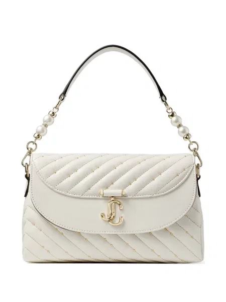 Matlasat top Jimmy Choo din piele alb