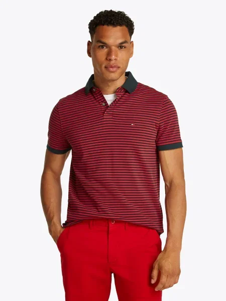 TOMMY HILFIGER Tricou CORE bleumarin / sângeriu alb