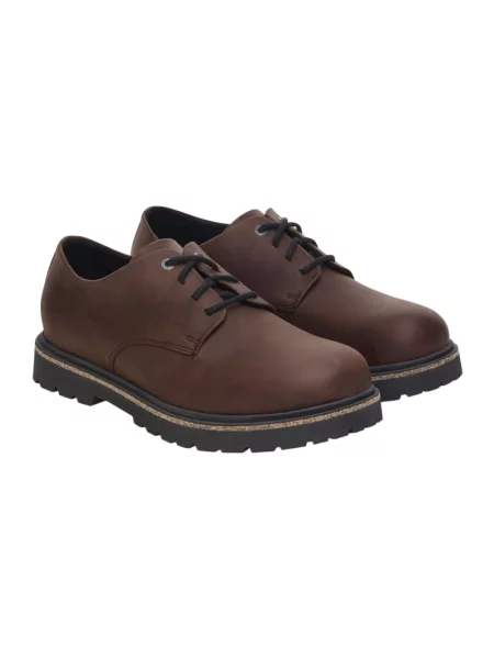 Birkenstock półbuty nubukowe Highwood Lace Low brązowe