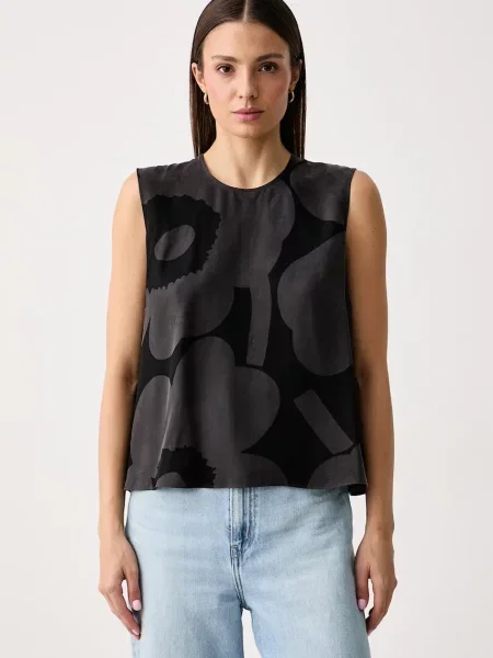Marimekko bluza za žene s lyocellom siva