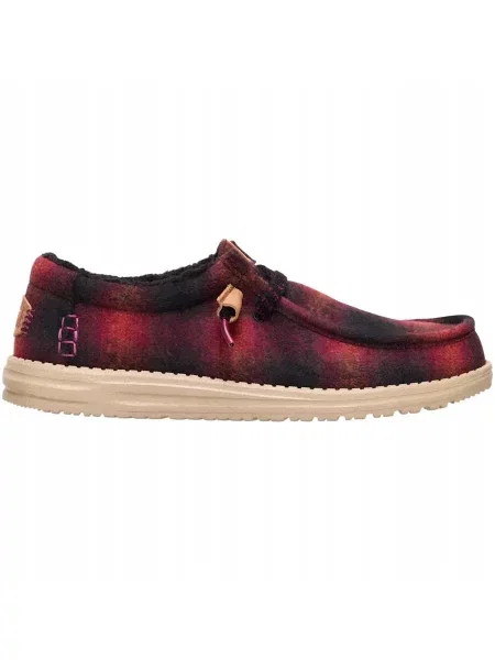 HeyDude Mokasyny Wally Cozy Plaid czarne