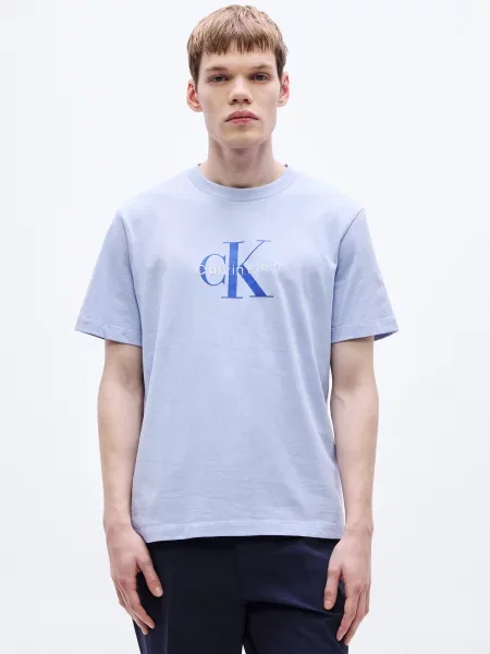 Calvin Klein Jeans Dirndl hlače Hero plava / svijetloljubičasta bijela