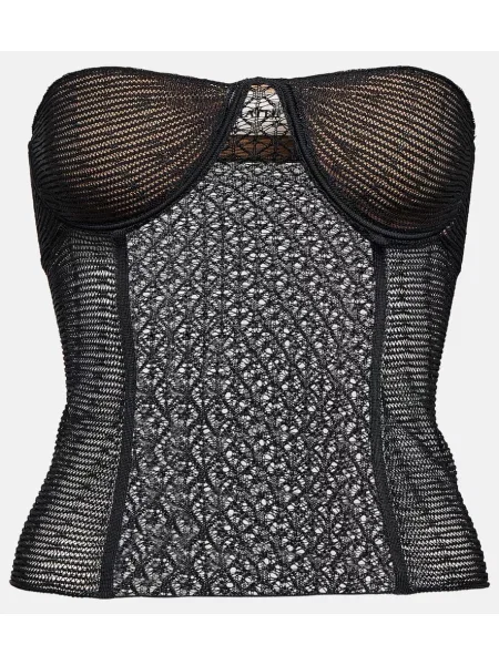 Sutien Khaite din dantelă maro