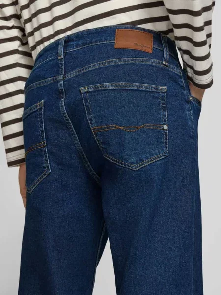 Jeansy o kroju straight fit z mieszanka bawełny model Cash' Pepe Jeans niebieskie