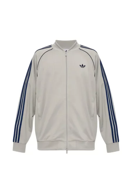 Vestă Adidas alergare cu dungi tricotate albastru