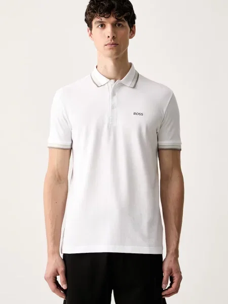 Tricou polo Boss Green bej