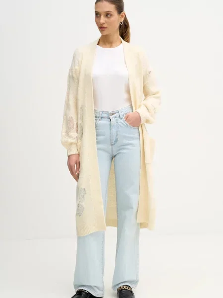 United Colors of Benetton sweter z dodatkiem wełny beżowy