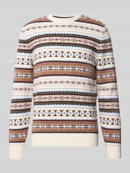 Sweter z dzianiny krój slim fit z mieszanka bawełny z okrągły dekolt Mcneal