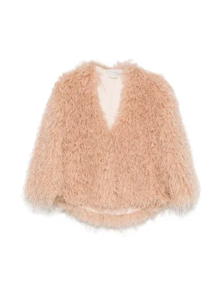 Długa kurtka Forte Forte z ukrytym zapięciem różowa